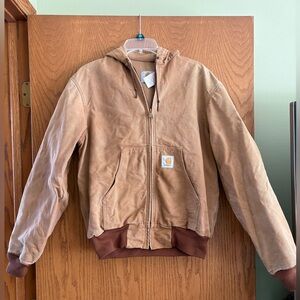 Vintage Carhartt Men's Brown Hooded Work Jacket